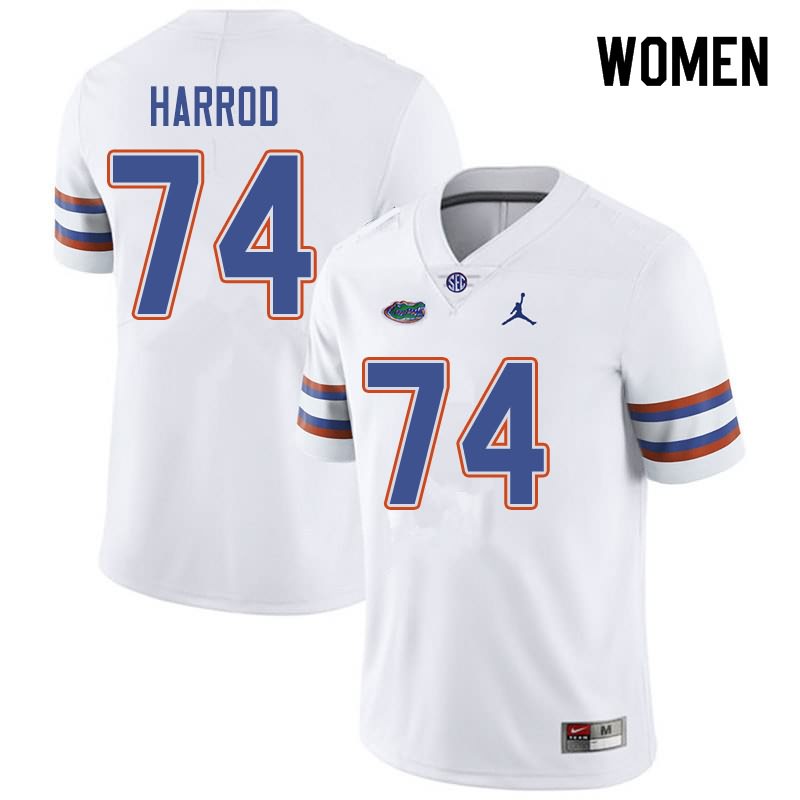 NCAA Florida Gators Will Harrod Women's #74 Jordan Brand White Stitched Authentic College Football Jersey REQ6064LU